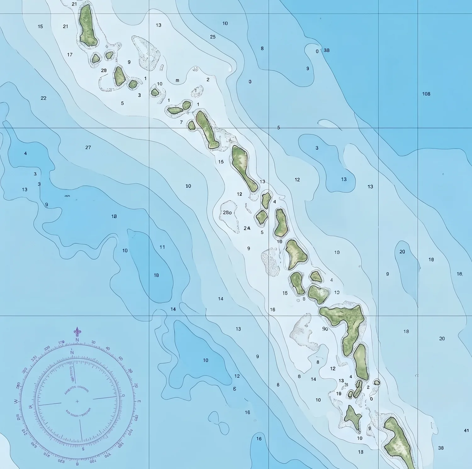 Chart of the Exuma Cays around Staniel Cay